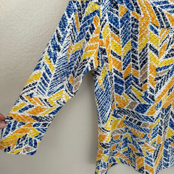 Vintage Ruby Road Womens Yellow Blouse 3/4 Sleeve Abstract Stretch Size Small - Picture 4 of 10